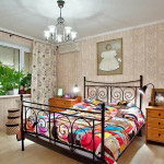 The bedroom with forged bed